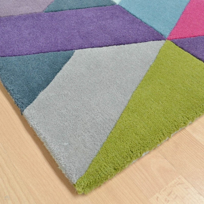 Funk Chevron Modern Geometric High-Density Heavyweight Hand-Woven Wool Blue/Green Multicolour Runner-Asiatic Carpets-Rug Love - The Most Loved Rug Store