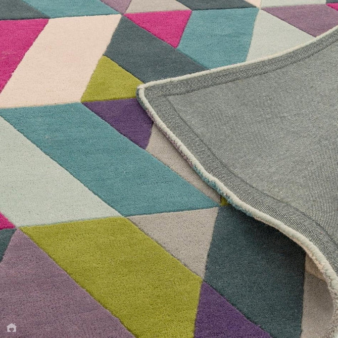Funk Chevron Modern Geometric High-Density Heavyweight Hand-Woven Wool Blue/Green Multicolour Runner-Asiatic Carpets-Rug Love - The Most Loved Rug Store