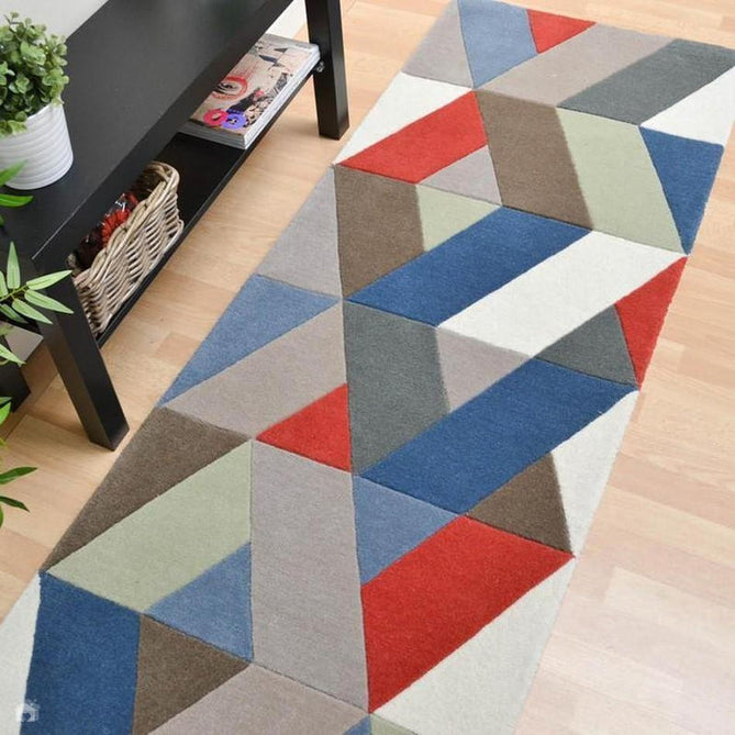 Funk Chevron Modern Geometric High-Density Heavyweight Hand-Woven Wool Multicolour Runner-Asiatic Carpets-Rug Love - The Most Loved Rug Store