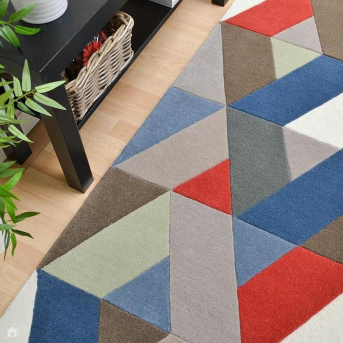 Funk Chevron Modern Geometric High-Density Heavyweight Hand-Woven Wool Multicolour Runner-Asiatic Carpets-Rug Love - The Most Loved Rug Store