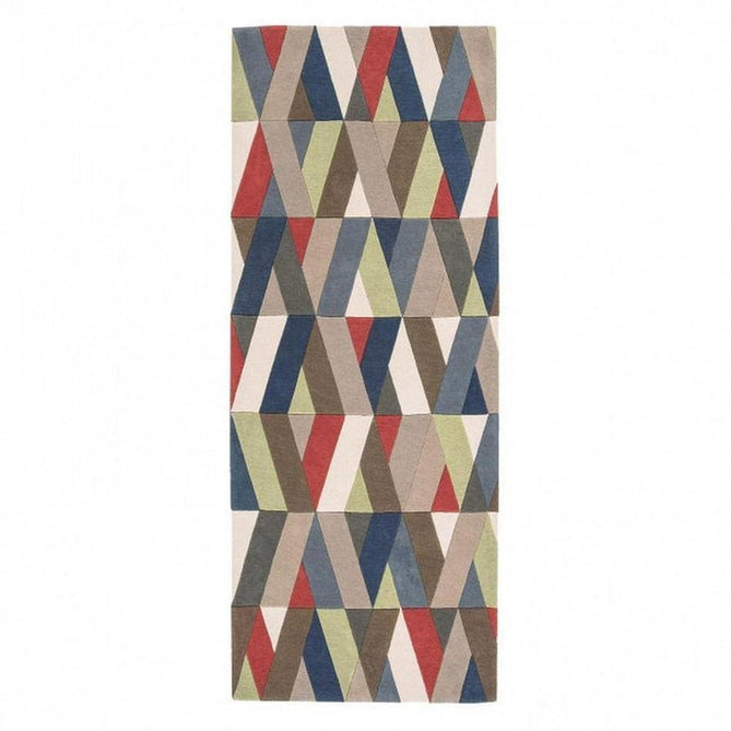 Funk Chevron Modern Geometric High-Density Heavyweight Hand-Woven Wool Multicolour Runner-Asiatic Carpets-Rug Love - The Most Loved Rug Store