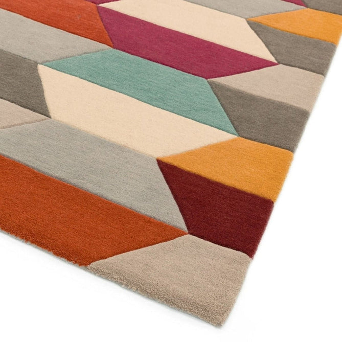 Funk Honeycomb Modern Geometric High-Density Heavyweight Hand-Woven Wool Bright Multicolour Rug-Asiatic Carpets-Rug Love - The Most Loved Rug Store