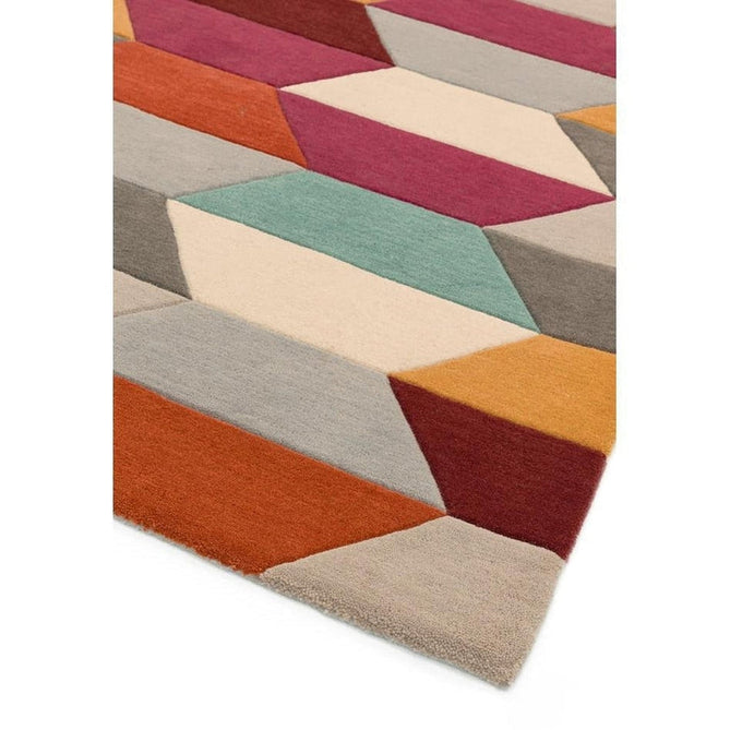 Funk Honeycomb Modern Geometric High-Density Heavyweight Hand-Woven Wool Bright Multicolour Rug-Asiatic Carpets-Rug Love - The Most Loved Rug Store