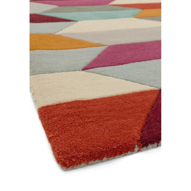 Funk Honeycomb Modern Geometric High-Density Heavyweight Hand-Woven Wool Bright Multicolour Rug-Asiatic Carpets-Rug Love - The Most Loved Rug Store