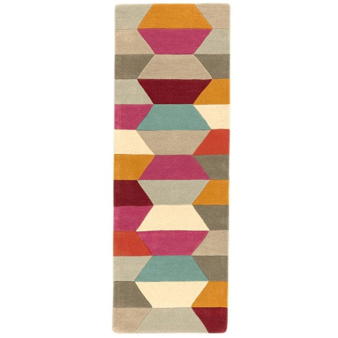 Funk Honeycomb Modern Geometric High-Density Heavyweight Hand-Woven Wool Bright Multicolour Rug-Asiatic Carpets-Rug Love - The Most Loved Rug Store