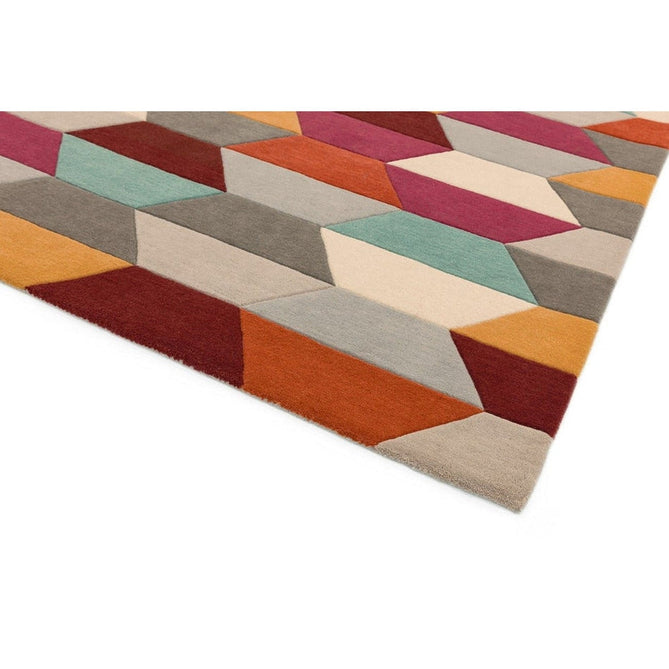 Funk Honeycomb Modern Geometric High-Density Heavyweight Hand-Woven Wool Bright Multicolour Rug-Asiatic Carpets-Rug Love - The Most Loved Rug Store