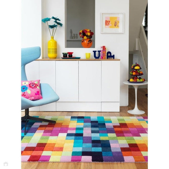 Funk Modern Geometric High-Density Heavyweight Hand-Woven Wool Multicolour Rug-Asiatic Carpets-Rug Love - The Most Loved Rug Store