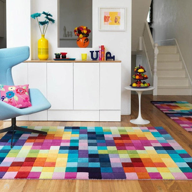 Funk Modern Geometric High-Density Heavyweight Hand-Woven Wool Multicolour Rug-Asiatic Carpets-Rug Love - The Most Loved Rug Store