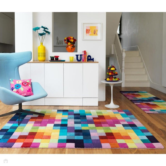 Funk Modern Geometric High-Density Heavyweight Hand-Woven Wool Multicolour Rug-Asiatic Carpets-Rug Love - The Most Loved Rug Store
