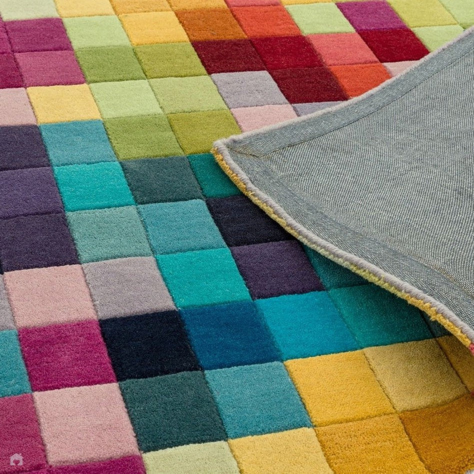 Multicolour Wool Rug On Sale Funk Modern Geometric High-Density Heavyweight Hand-Woven Wool ...