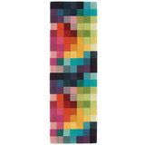 Funk Modern Geometric High-Density Heavyweight Hand-Woven Wool Multicolour Runner