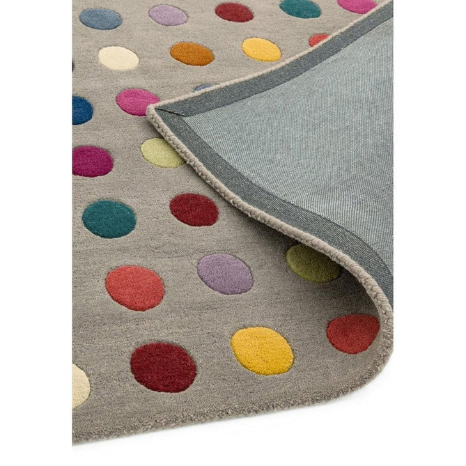 Funk Spotty Modern Geometric High-Density Heavyweight Hand-Woven Wool Grey/Multicolour Rug-Asiatic Carpets-Rug Love - The Most Loved Rug Store