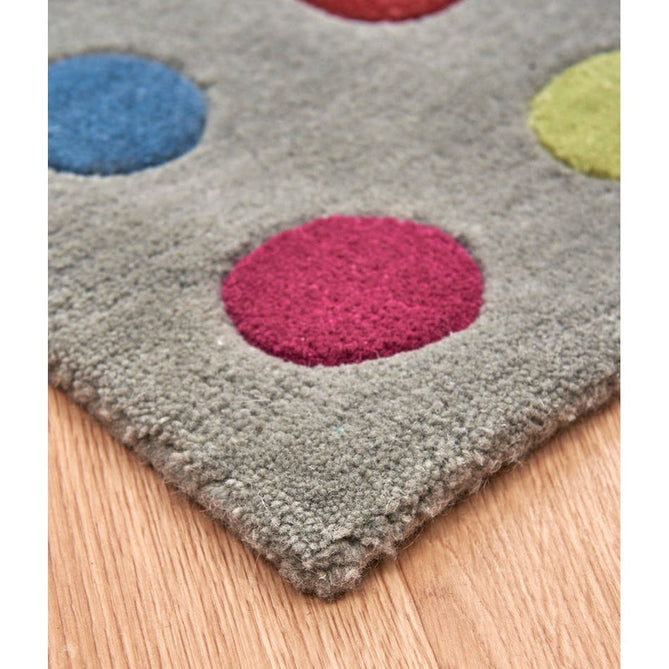 Funk Spotty Modern Geometric High-Density Heavyweight Hand-Woven Wool Grey/Multicolour Rug-Asiatic Carpets-Rug Love - The Most Loved Rug Store