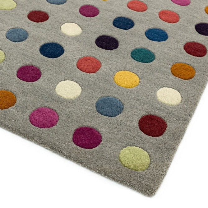 Funk Spotty Modern Geometric High-Density Heavyweight Hand-Woven Wool Grey/Multicolour Rug-Asiatic Carpets-Rug Love - The Most Loved Rug Store