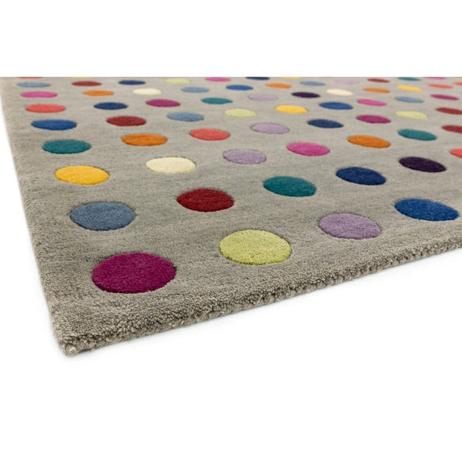 Funk Spotty Modern Geometric High-Density Heavyweight Hand-Woven Wool Grey/Multicolour Rug-Asiatic Carpets-Rug Love - The Most Loved Rug Store