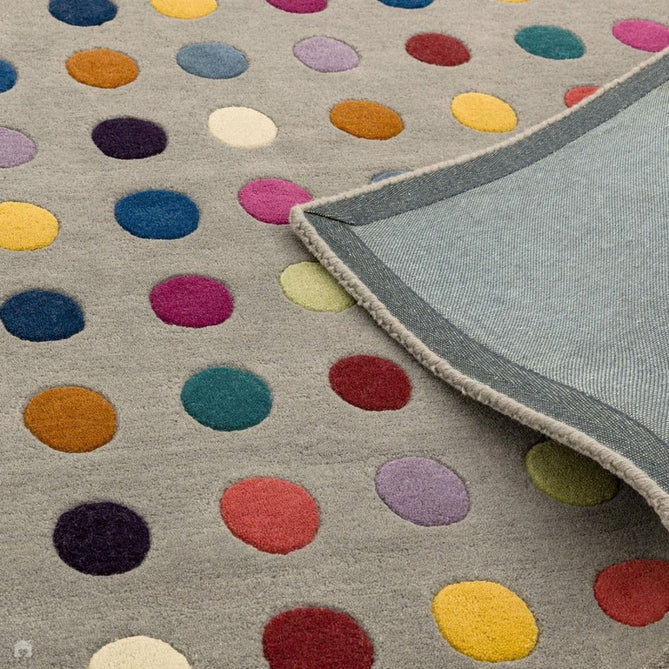 Funk Spotty Modern Geometric High-Density Heavyweight Hand-Woven Wool Grey/Multicolour Rug-Asiatic Carpets-Rug Love - The Most Loved Rug Store