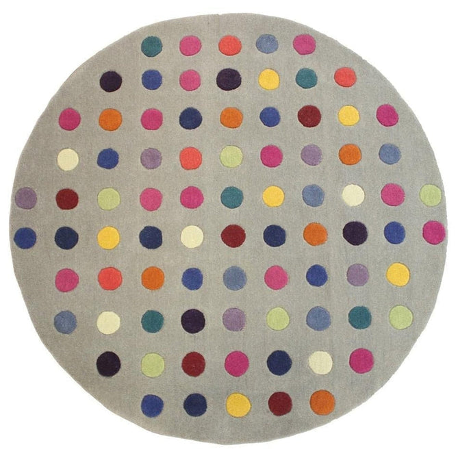 Funk Spotty Modern Geometric High-Density Heavyweight Hand-Woven Wool Grey/Multicolour Rug-Asiatic Carpets-Rug Love - The Most Loved Rug Store