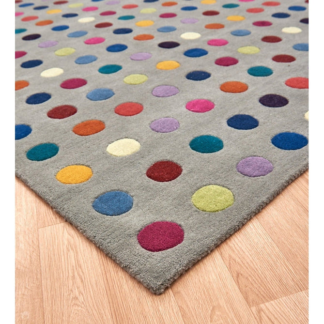 Funk Spotty Modern Geometric High-Density Heavyweight Hand-Woven Wool Grey/Multicolour Rug-Asiatic Carpets-Rug Love - The Most Loved Rug Store