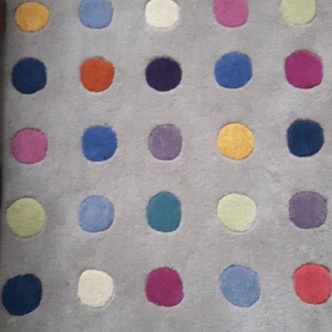 Funk Spotty Modern Geometric High-Density Heavyweight Hand-Woven Wool Grey/Multicolour Rug-Asiatic Carpets-Rug Love - The Most Loved Rug Store