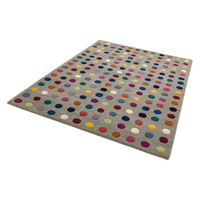 Funk Spotty Modern Geometric High-Density Heavyweight Hand-Woven Wool Grey/Multicolour Rug-Asiatic Carpets-Rug Love - The Most Loved Rug Store