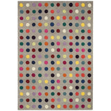 Funk Spotty Modern Geometric High-Density Heavyweight Hand-Woven Wool Grey/Multicolour Rug