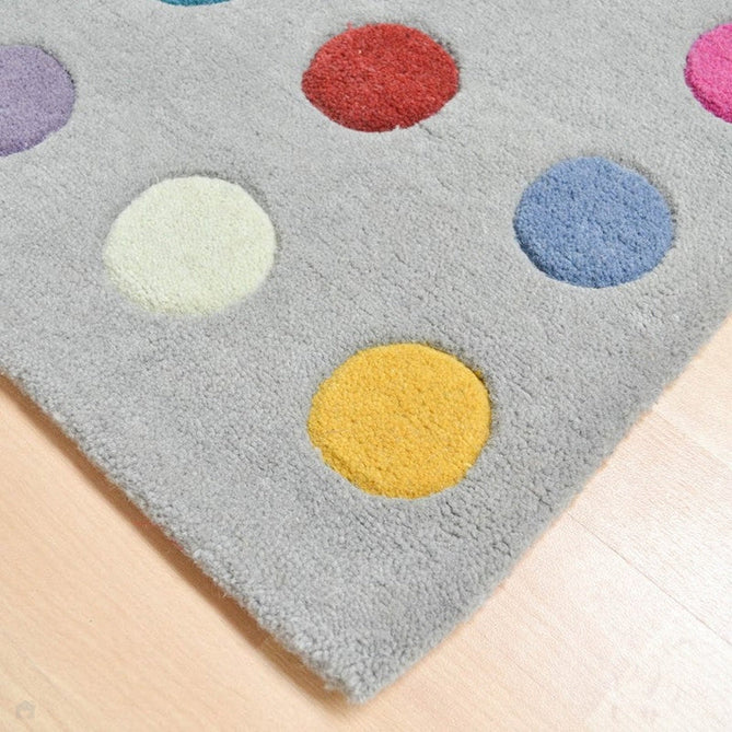 Funk Spotty Modern Geometric High-Density Heavyweight Hand-Woven Wool Grey/Multicolour Runner-Asiatic Carpets-Rug Love - The Most Loved Rug Store