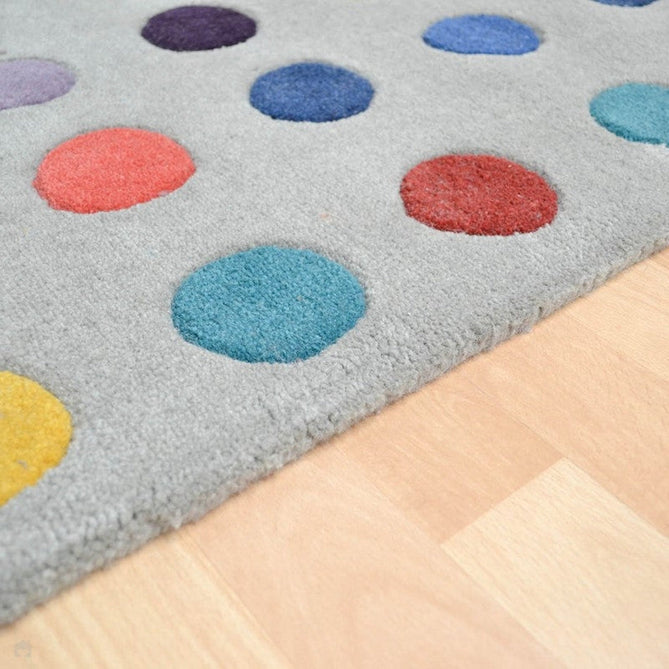 Funk Spotty Modern Geometric High-Density Heavyweight Hand-Woven Wool Grey/Multicolour Runner-Asiatic Carpets-Rug Love - The Most Loved Rug Store