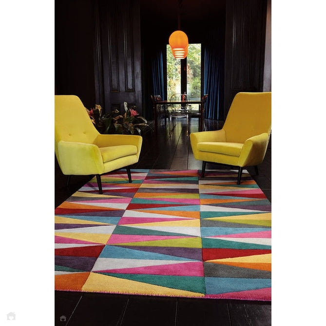 Funk Triangles Modern Geometric High-Density Heavyweight Hand-Woven Wool Multicolour Rug-Asiatic Carpets-Rug Love - The Most Loved Rug Store