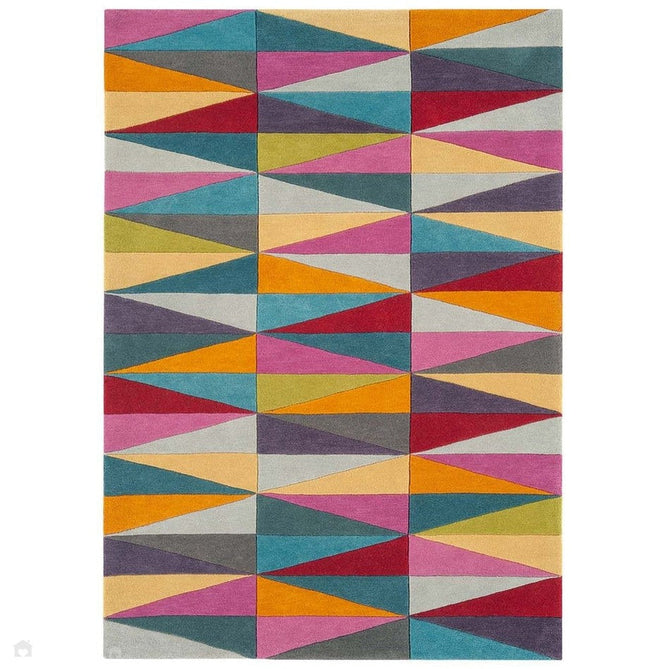 Funk Triangles Modern Geometric High-Density Heavyweight Hand-Woven Wool Multicolour Rug-Asiatic Carpets-Rug Love - The Most Loved Rug Store