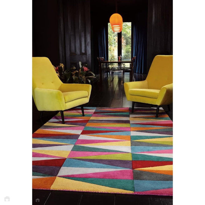 Funk Triangles Modern Geometric High-Density Heavyweight Hand-Woven Wool Multicolour Rug-Asiatic Carpets-Rug Love - The Most Loved Rug Store