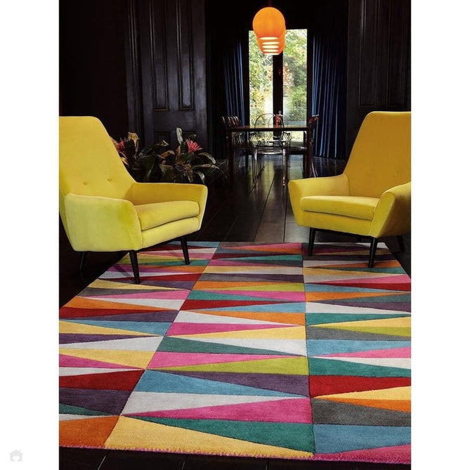Funk Triangles Modern Geometric High-Density Heavyweight Hand-Woven Wool Multicolour Rug-Asiatic Carpets-Rug Love - The Most Loved Rug Store