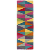Funk Triangles Modern Geometric High-Density Heavyweight Hand-Woven Wool Multicolour Runner