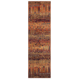 Gabbeh 415 C Traditional Persian Tribal Ethnic Pattern Print Multicolour/Brown/Orange/Gold/Rust/Terracotta/Burgundy Red/Pink/Green/Blue/Purple Rug