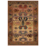 Gabbeh 50 C Traditional Persian Tribal Ethnic Pattern Print Multicolour/Beige/Brown/Terracotta/Rust/Green/Pink/Purple Rug