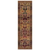 Gabbeh 50 C Traditional Persian Tribal Ethnic Pattern Print Multicolour/Beige/Brown/Terracotta/Rust/Green/Pink/Purple Runner