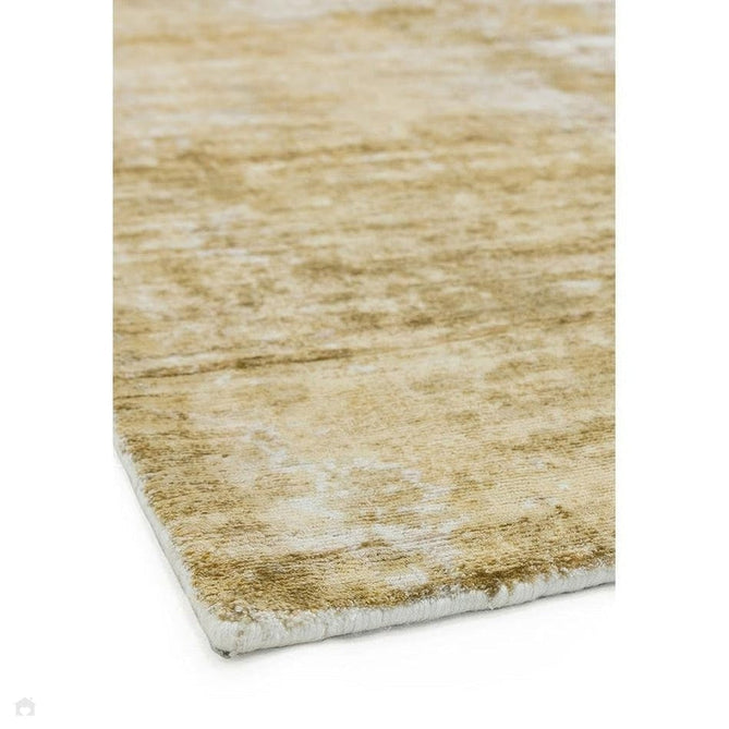 Gatsby Modern Abstract Distressed Metallic Shimmer Hand-Woven Textured Printed Viscose Flatweave Autumn Yellow/Cream/Gold Rug-Asiatic Carpets-Rug Love - The Most Loved Rug Store
