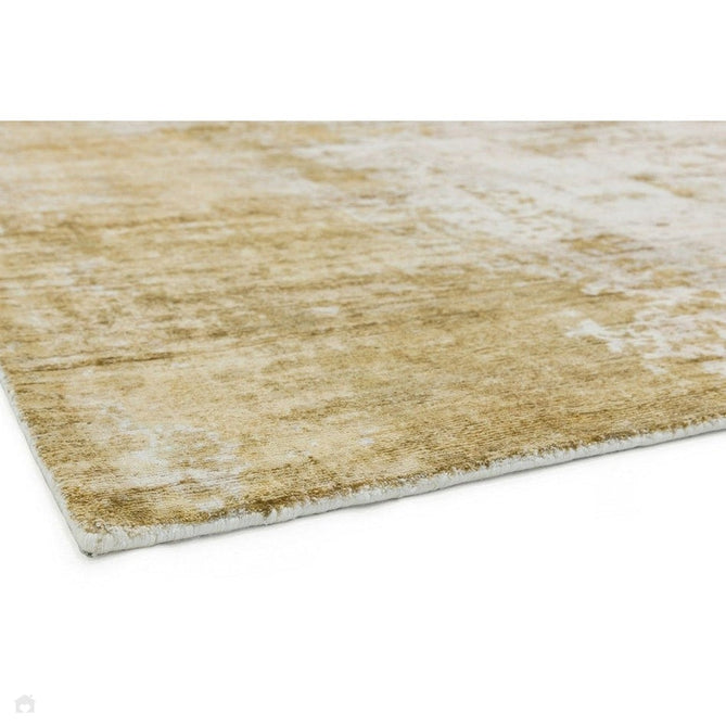 Gatsby Modern Abstract Distressed Metallic Shimmer Hand-Woven Textured Printed Viscose Flatweave Autumn Yellow/Cream/Gold Rug-Asiatic Carpets-Rug Love - The Most Loved Rug Store