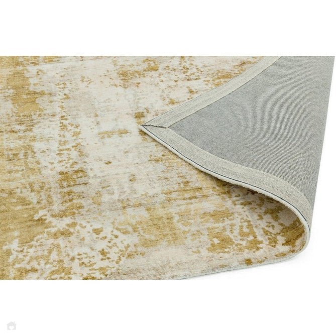 Gatsby Modern Abstract Distressed Metallic Shimmer Hand-Woven Textured Printed Viscose Flatweave Autumn Yellow/Cream/Gold Rug-Asiatic Carpets-Rug Love - The Most Loved Rug Store