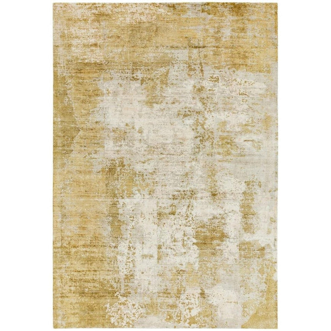 Gatsby Modern Abstract Distressed Metallic Shimmer Hand-Woven Textured Printed Viscose Flatweave Autumn Yellow/Cream/Gold Rug-Asiatic Carpets-Rug Love - The Most Loved Rug Store