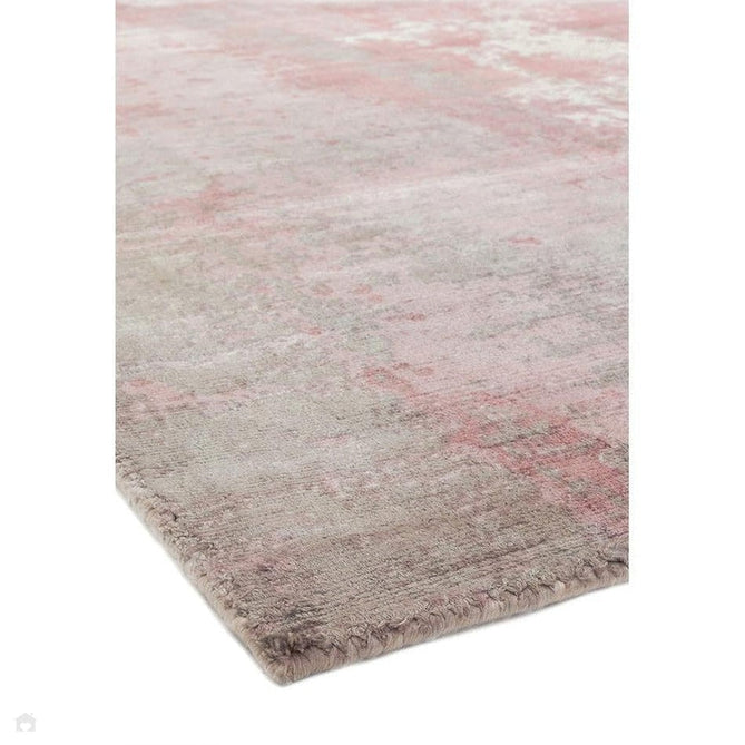 Gatsby Modern Abstract Distressed Metallic Shimmer Hand-Woven Textured Printed Viscose Flatweave Blush/Grey/Cream Rug-Asiatic Carpets-Rug Love - The Most Loved Rug Store
