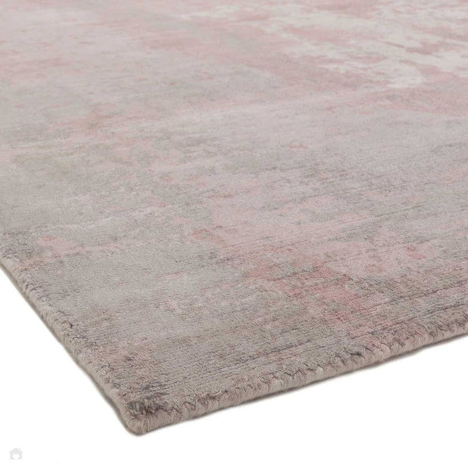Gatsby Modern Abstract Distressed Metallic Shimmer Hand-Woven Textured Printed Viscose Flatweave Blush/Grey/Cream Rug-Asiatic Carpets-Rug Love - The Most Loved Rug Store