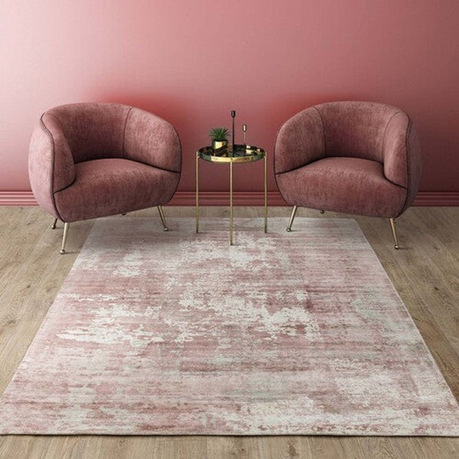 Gatsby Modern Abstract Distressed Metallic Shimmer Hand-Woven Textured Printed Viscose Flatweave Blush/Grey/Cream Rug-Asiatic Carpets-Rug Love - The Most Loved Rug Store