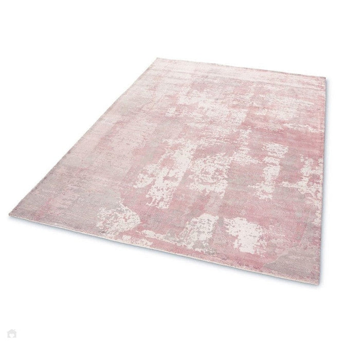 Gatsby Modern Abstract Distressed Metallic Shimmer Hand-Woven Textured Printed Viscose Flatweave Blush/Grey/Cream Rug-Asiatic Carpets-Rug Love - The Most Loved Rug Store
