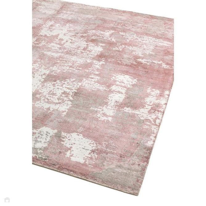 Gatsby Modern Abstract Distressed Metallic Shimmer Hand-Woven Textured Printed Viscose Flatweave Blush/Grey/Cream Rug-Asiatic Carpets-Rug Love - The Most Loved Rug Store