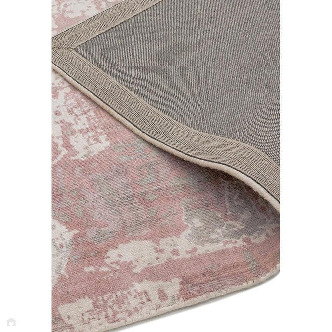 Gatsby Modern Abstract Distressed Metallic Shimmer Hand-Woven Textured Printed Viscose Flatweave Blush/Grey/Cream Rug-Asiatic Carpets-Rug Love - The Most Loved Rug Store