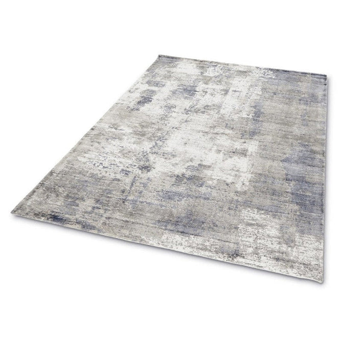 Gatsby Modern Abstract Distressed Metallic Shimmer Hand-Woven Textured Printed Viscose Flatweave Cloud Blue/Grey/Cream/Beige Rug-Asiatic Carpets-Rug Love - The Most Loved Rug Store