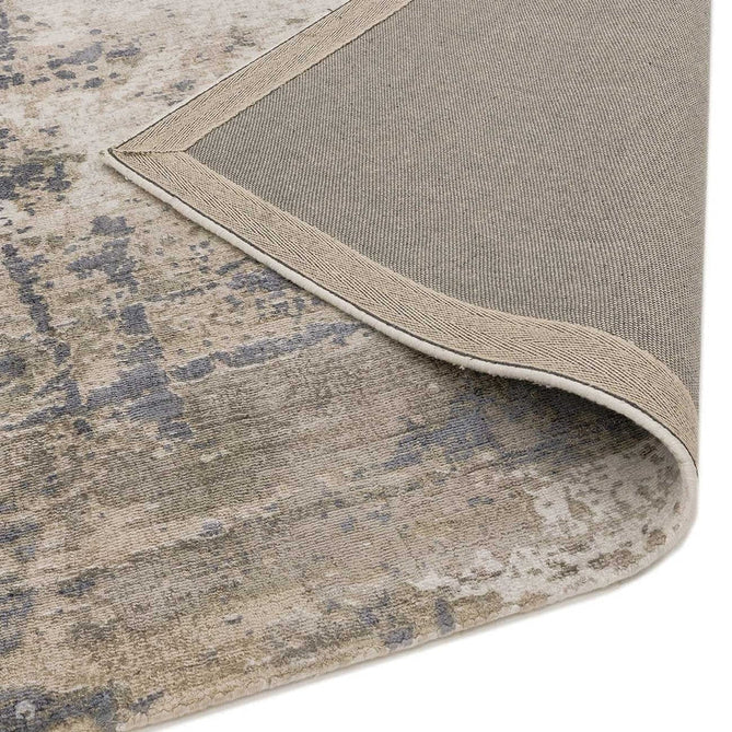 Gatsby Modern Abstract Distressed Metallic Shimmer Hand-Woven Textured Printed Viscose Flatweave Cloud Blue/Grey/Cream/Beige Rug-Asiatic Carpets-Rug Love - The Most Loved Rug Store