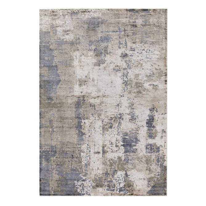 Gatsby Modern Abstract Distressed Metallic Shimmer Hand-Woven Textured Printed Viscose Flatweave Cloud Blue/Grey/Cream/Beige Rug-Asiatic Carpets-Rug Love - The Most Loved Rug Store