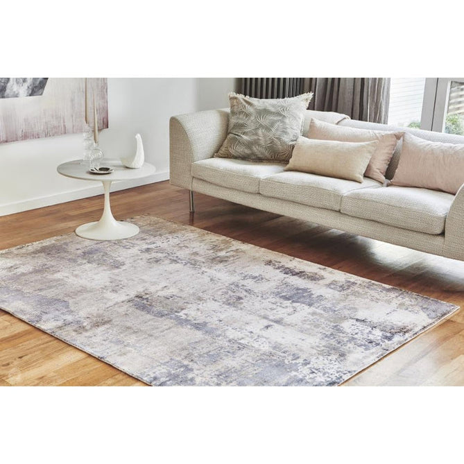 Gatsby Modern Abstract Distressed Metallic Shimmer Hand-Woven Textured Printed Viscose Flatweave Cloud Blue/Grey/Cream/Beige Rug-Asiatic Carpets-Rug Love - The Most Loved Rug Store
