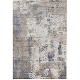 Gatsby Modern Abstract Distressed Metallic Shimmer Hand-Woven Textured Printed Viscose Flatweave Cloud Blue/Grey/Cream/Beige Rug